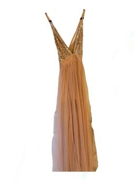 Luxxel Rose Blush Sequin Evening Dress